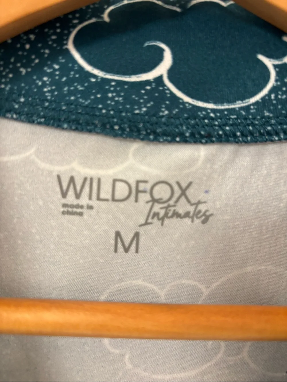 NEW Wildfox Blue Coral Up in the Air Cloud-Print Short Sleeve Pajama Top Cropped